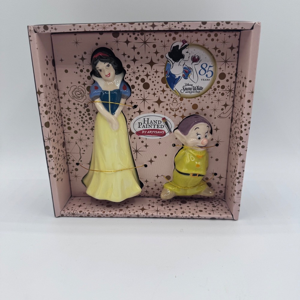 Disney Snow White and Dopey Salt and Pepper Shaker Set 85 Years Anniversary New